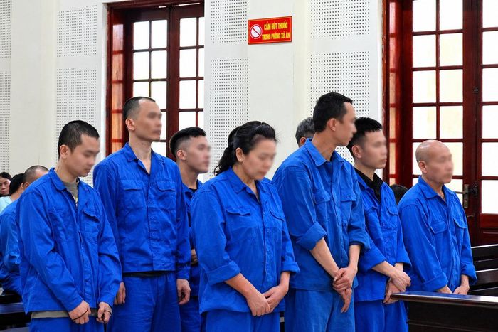 Các bị cáo tại phiên tòa.