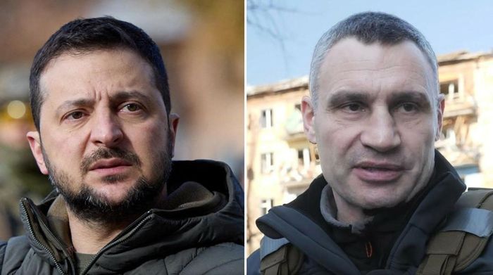 Tổng thống Ukraine Volodymyr Zelensky và Thị trưởng Kiev Vitaly Klitschko. Ảnh: Sky News