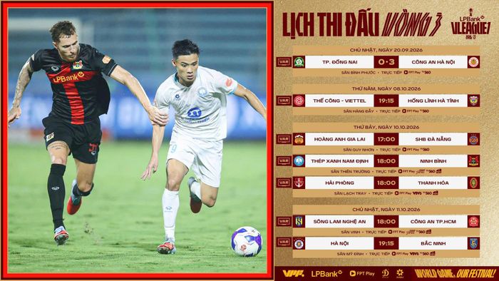 Lịch thi đấu vòng 3 LPBank V-League