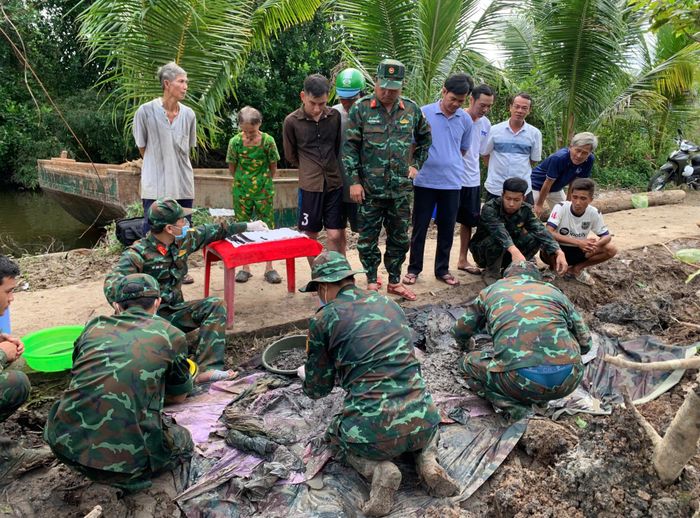 3 bộ hài cốt liệt sĩ được tìm thấy. Ảnh: Vĩnh Nghị (Đội quy tập tỉnh Cà Mau)
