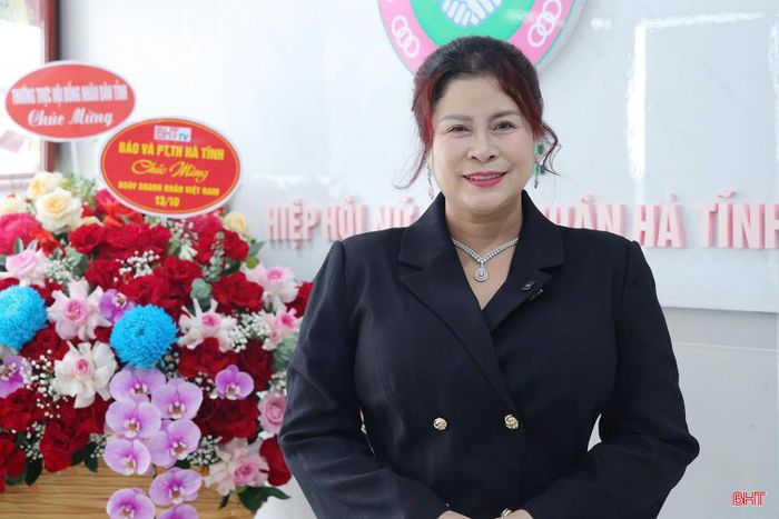 Bà Lê Thị Như Thủy - Chủ tịch Hiệp hội Nữ doanh nhân Hà Tĩnh.