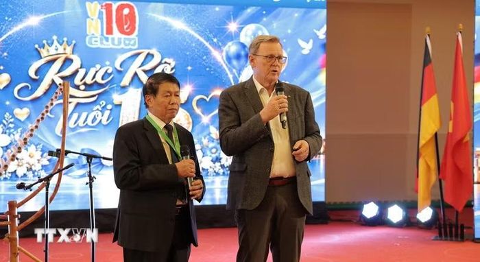 Phó Chủ tịch Quốc hội Liên bang Đức, Bodo Ramelow, phát biểu tại Lễ kỷ niệm. (Ảnh: Thu Hằng/TTXVN)