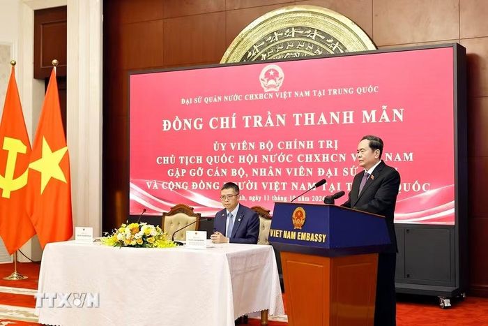 Chủ tịch Quốc hội Trần Thanh Mẫn phát biểu. (Ảnh: Doãn Tấn/TTXVN)