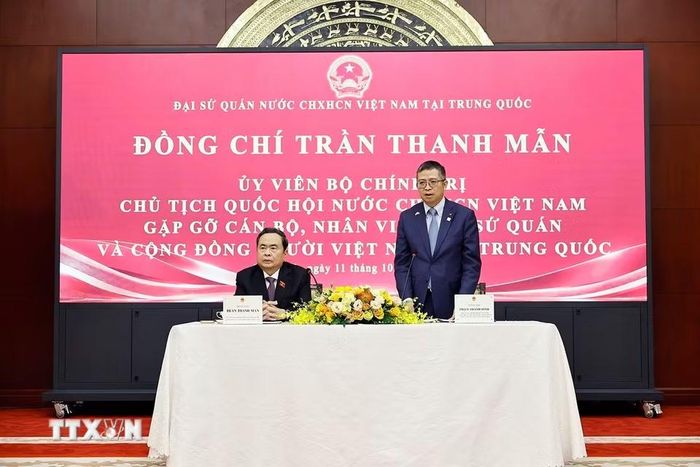 Đại sứ Việt Nam tại Trung Quốc Phạm Thanh Bình phát biểu. (Ảnh: Doãn Tấn/TTXVN)