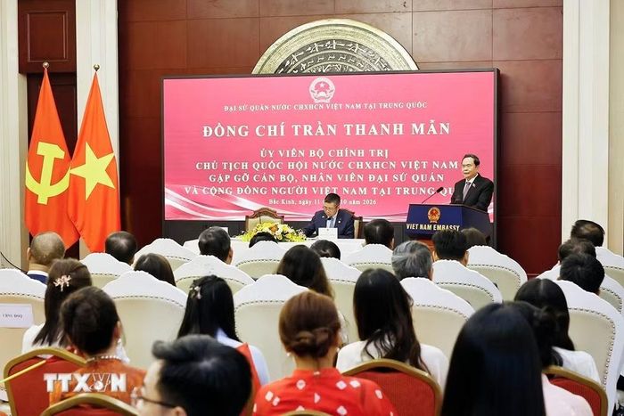 Chủ tịch Quốc hội Trần Thanh Mẫn phát biểu. (Ảnh: Doãn Tấn/TTXVN)