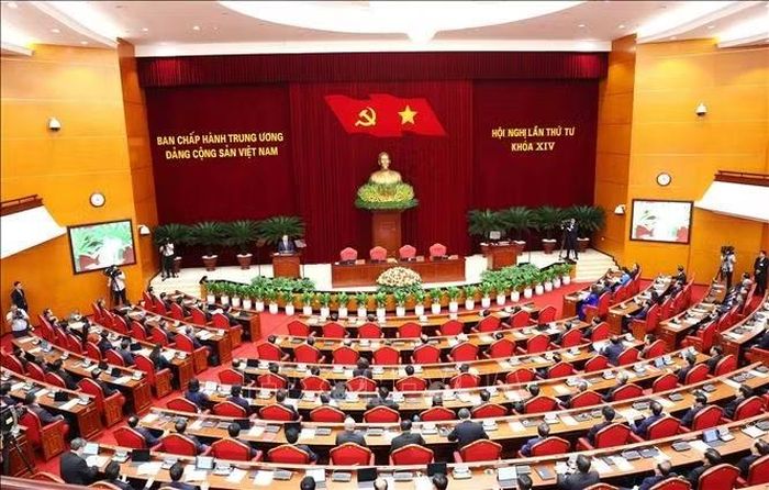 Phiên bế mạc Hội nghị lần thứ tư Ban Chấp hành Trung ương Đảng khóa XIV. Ảnh: Phương Hoa/ TTXVN