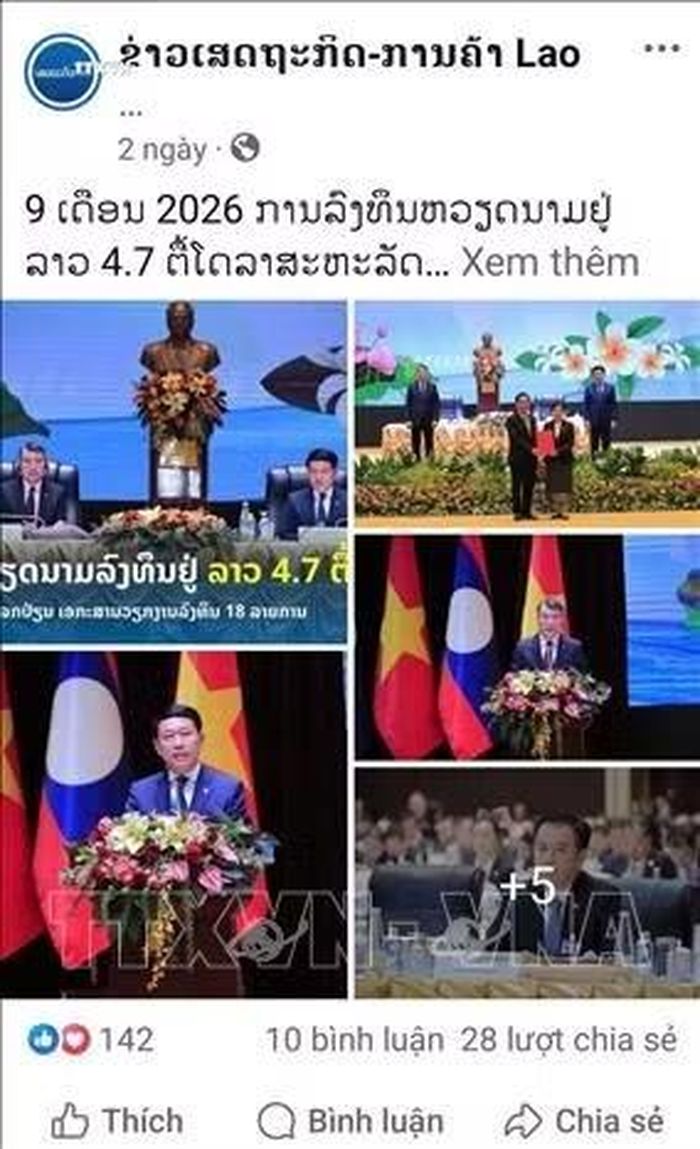 Bài đăng trên trang Facebook chính thức của tờ Kinh tế-thương mại. Ảnh chụp màn hình: TTXVN phát