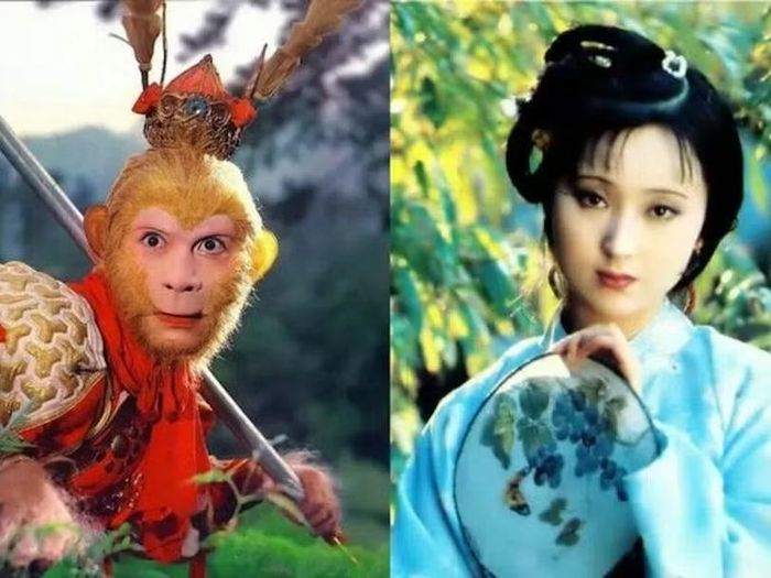 Hình tượng Tôn Ngộ Không và Lâm Đại Ngọc trong hai bộ phim truyền hình Tây Du ký và Hồng Lâu Mộng bản thập niên 1980. Ảnh: HK01.