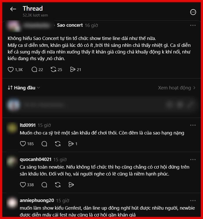 Khán giả đi xem chương trình thể hiện sự chán nản về timeline quá lê thê của SAO Concert.
