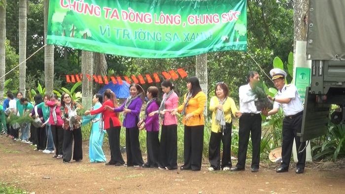 Những mầm xanh được cán bộ, chiến sĩ Trường Sa tiếp nhận bằng cả tấm lòng trân quý.