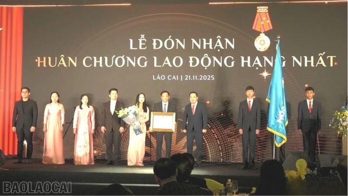 Thừa ủy quyền của Chủ tịch nước, đồng chí Nguyễn Tuấn Anh - Phó Bí thư Tỉnh ủy, Chủ tịch UBND tỉnh trao tặng Huân chương Lao động hạng Nhất cho Công ty cổ phần Tập đoàn Hòa Bình Minh, tháng 11/2025.