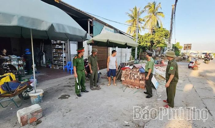 Công an xã tăng cường bảo đảm an ninh, trật tự phục vụ Dự án cải tạo, mở rộng Quốc lộ 2A đoạn Vĩnh Yên - Việt Trì.