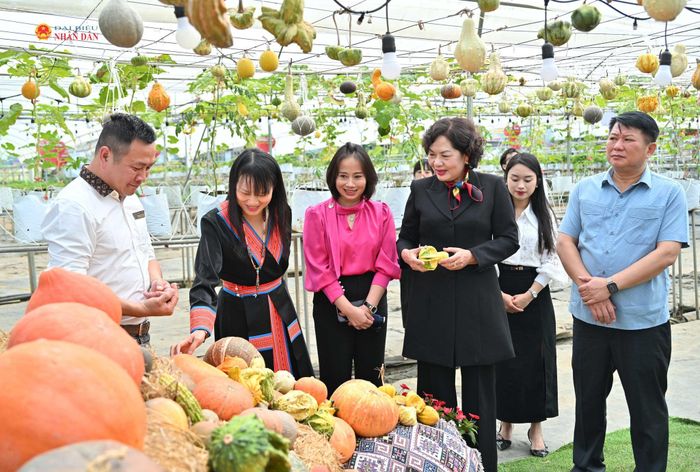 Phó Chủ tịch Quốc hội Nguyễn Thị Hồng thăm mô hình nông nghiệp ứng dụng công nghệ cao, kinh tế tuần hoàn tại Hợp tác xã nông nghiệp Bon Bon Farm