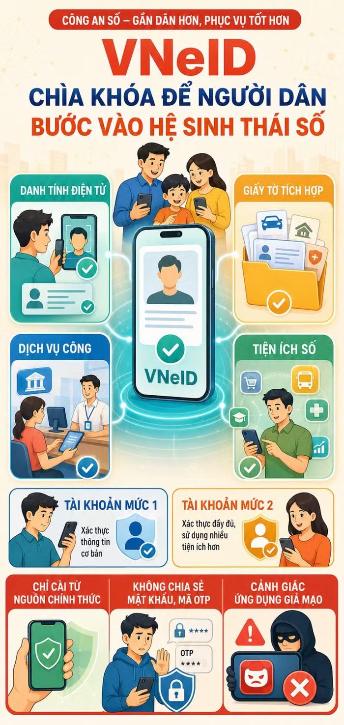 Những tiện ích của VNeID được truyền thông tới người dân theo cách dễ nhớ, dễ hiểu.
