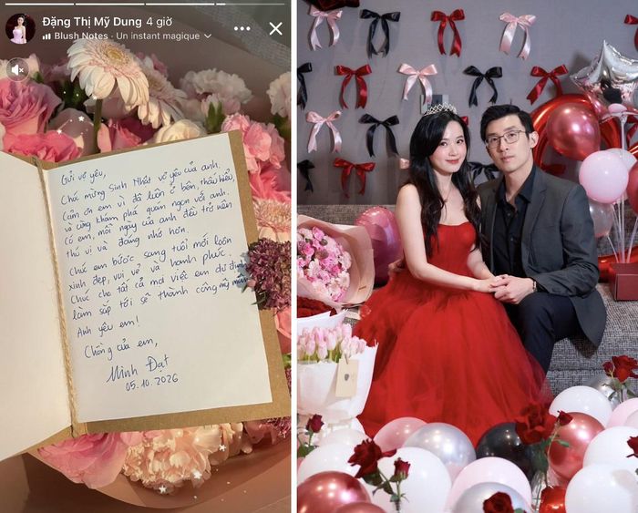 Thiếu gia Minh Đạt viết thư tay, chuẩn bị tiệc sinh nhật để chúc mừng Midu khiến nhiều người ngưỡng mộ.