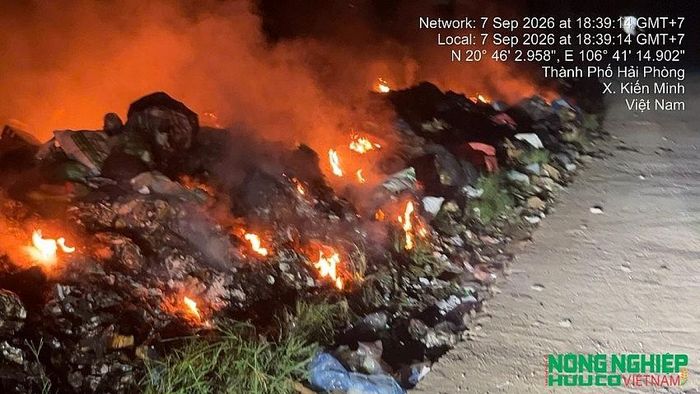 Hình ảnh cháy tại bãi rác xã Kiến Minh ngày 7/9/2026.