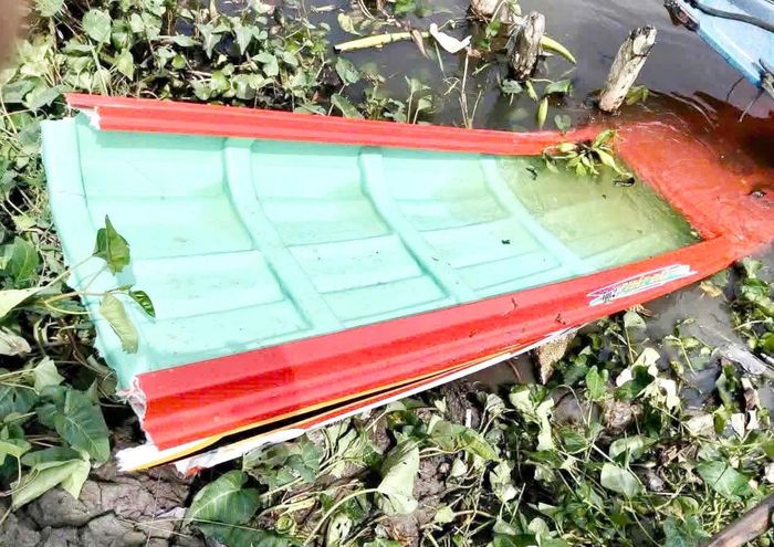 Chiếc vỏ lãi gãy đôi trị giá 5,3 triệu đồng. (Ảnh: Người dân cung cấp).