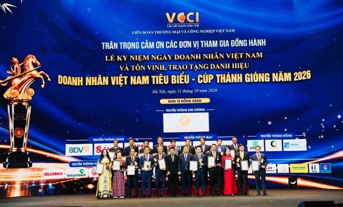 Các doanh nhân tiêu biểu được trao Cúp Thánh Gióng năm 2026.