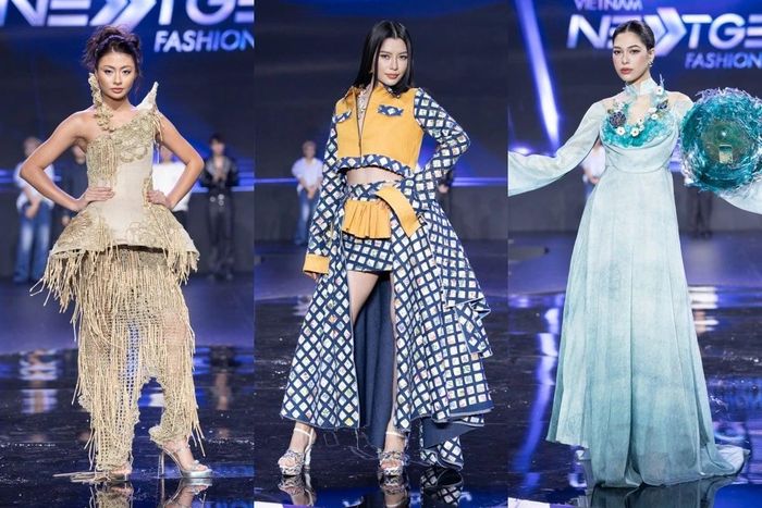 Hoa hậu Xuân Hạnh, Á hậu Hoàng Nhung, Á hậu Miss Cosmo 2025 Chelsea Fernandez trình diễn các trang phục trong đêm diễn. Ảnh: BTC