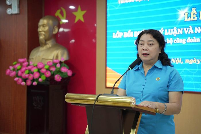 Đồng chí Nguyễn Thị Thu Thủy- Phó Chủ tịch LĐLĐ thành phố Hà Nội. Ảnh: NA.