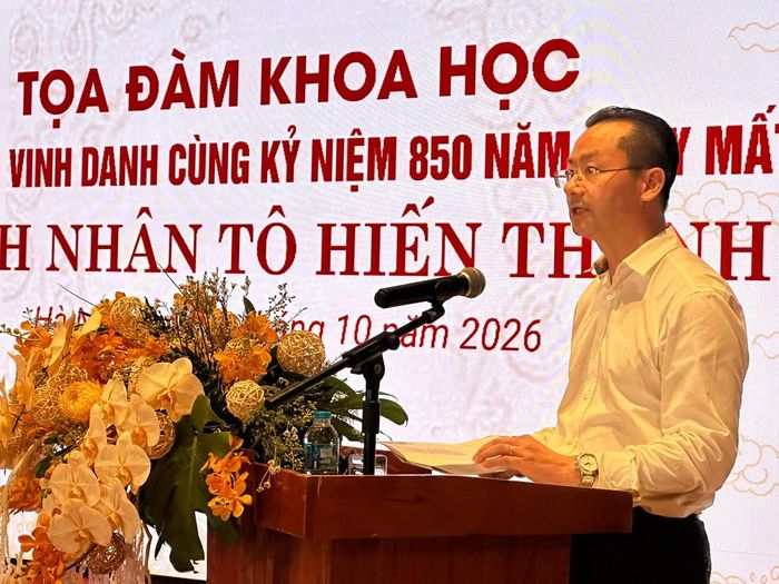 Phó Giám đốc Sở Văn hóa, Thể thao và Du lịch Hà Nội Phạm Xuân Tài phát biểu. Ảnh: Hoàng Lân