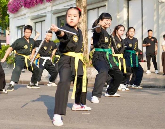 Màn biểu diễn côn nhị khúc tại chương trình. Ảnh: Vân Vân.