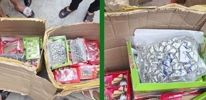 Cần sa được ngụy trang trong các thùng bánh kẹo