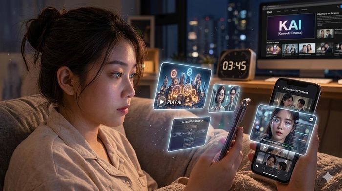 Nhiều khán giả thức thâu đêm xem phim AI. Ảnh minh họa: AI.