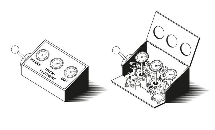 Các mô hình kinh tế truyền thống chủ yếu dựa vào mối liên hệ giữa những chỉ số như sản lượng, lạm phát và tiêu dùng. Trong khi đó, cách tiếp cận mới chú trọng lý giải những chỉ số này thông qua quyết định của người dân và doanh nghiệp. Ảnh: Viện Hàn lâm Khoa học Hoàng gia Thụy Điển.