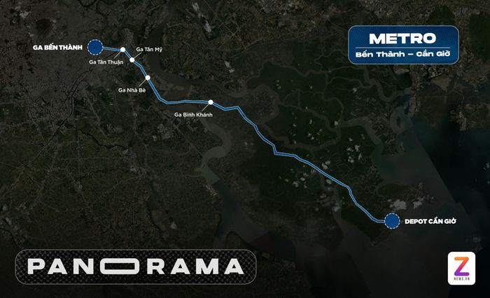  Hướng tuyến metro Cần Giờ - Bến Thành. Đồ họa: Phan Nhật.