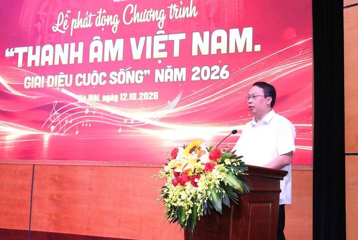 Ủy viên dự khuyết Ban Chấp hành Trung ương Đảng, Thứ trưởng Bộ VHTTDL Nguyễn Huy Dũng phát biểu tại lễ phát động chương trình