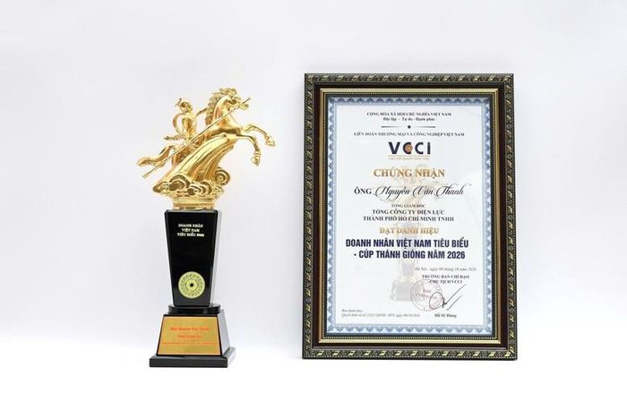 Danh hiệu "Doanh nhân Việt Nam tiêu biểu - Cúp Thánh Gióng" năm 2026 VCCI trao tặng cho ông Nguyễn Văn Thanh - Ảnh: chinhphu.vn/LT.