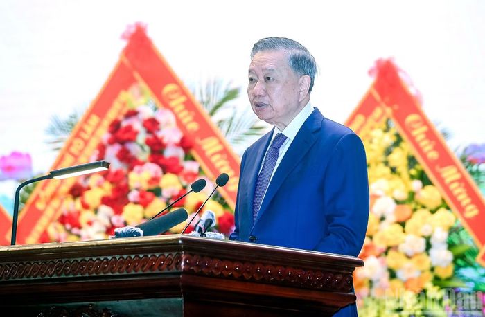 Tổng Bí thư, Chủ tịch nước Tô Lâm phát biểu tại lễ kỷ niệm.