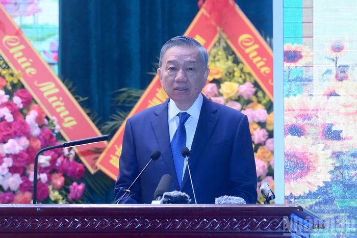 Tổng Bí thư, Chủ tịch nước Tô Lâm phát biểu tại lễ kỷ niệm. (Ảnh: ĐĂNG KHOA)