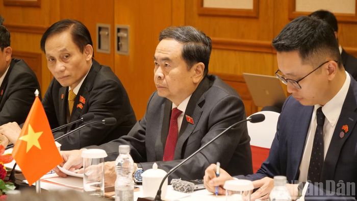 Chủ tịch Quốc hội Trần Thanh Mẫn tại cuộc tiếp.
