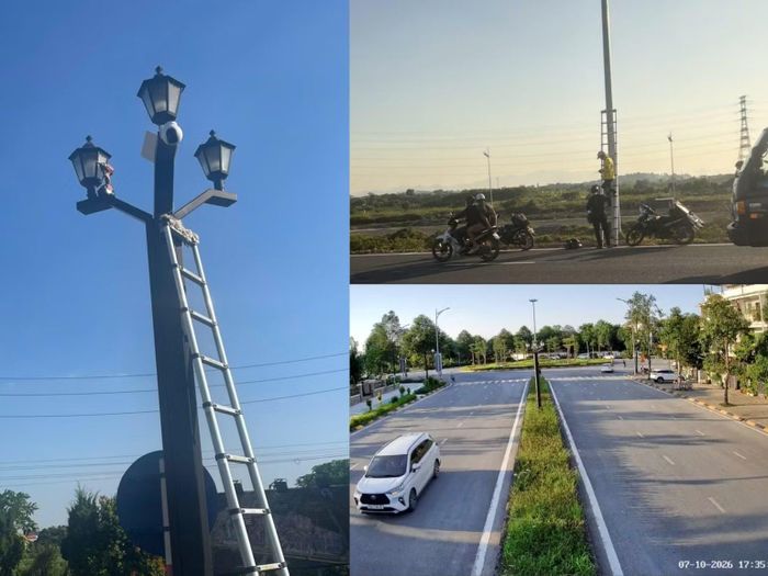 Công an xã An Khánh, thành phố Hà Nội tăng cường lắp đặt camera giám sát tại các điểm tiềm ẩn nguy cơ vi phạm trật tự, an toàn giao thông, kịp thời phát hiện hành vi vi phạm, ghi nhận hình ảnh làm căn cứ củng cố hồ sơ, xử lý theo quy định của pháp luật. (Ảnh: Công an xã An Khánh)