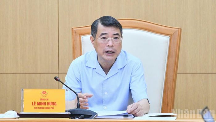  Thủ tướng Chính phủ Lê Minh Hưng phát biểu ý kiến tại cuộc họp. (Ảnh: THANH GIANG) 