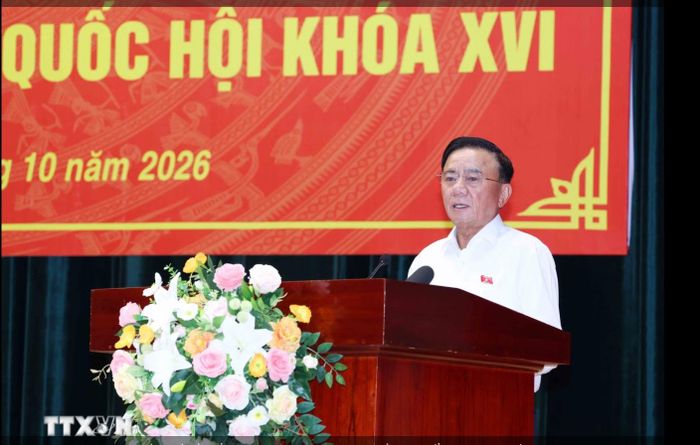  Đồng chí Trần Cẩm Tú, Ủy viên Bộ Chính trị, Thường trực Ban Bí thư phát biểu tại hội nghị. Ảnh: TTXVN 