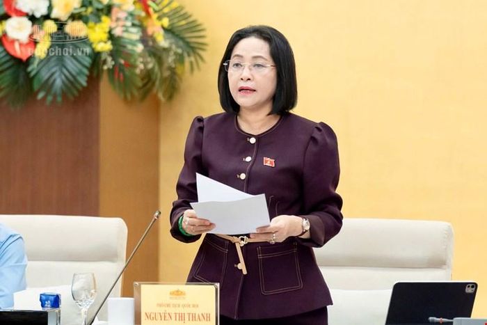  Phó Chủ tịch Quốc hội Nguyễn Thị Thanh phát biểu tại phiên họp. Ảnh: QUOCHOI.VN 