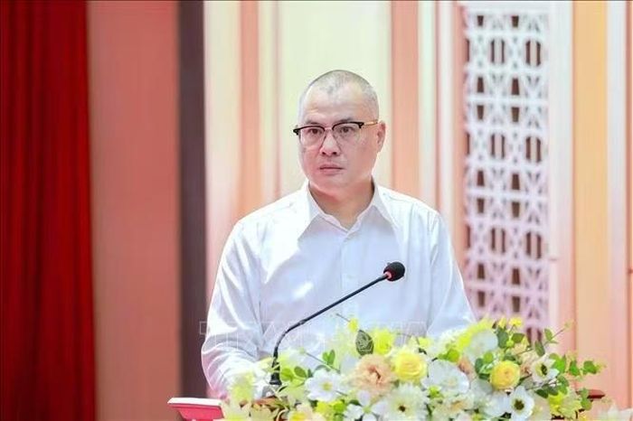 Ông Phạm Đại Dương, Bí thư Tỉnh ủy, Trưởng Đoàn đại biểu Quốc hội tỉnh Phú Thọ phát biểu. Ảnh: TTXVN.