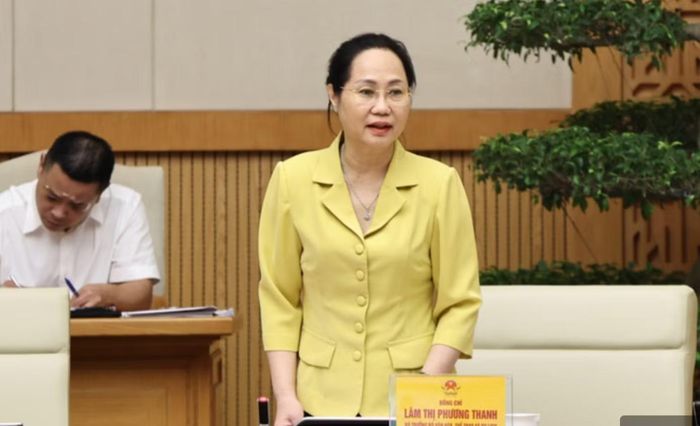  Bộ trưởng Bộ VHTT&DL Lâm Thị Phương Thanh phát biểu tại Hội nghị. (Ảnh: Thu Giang) 