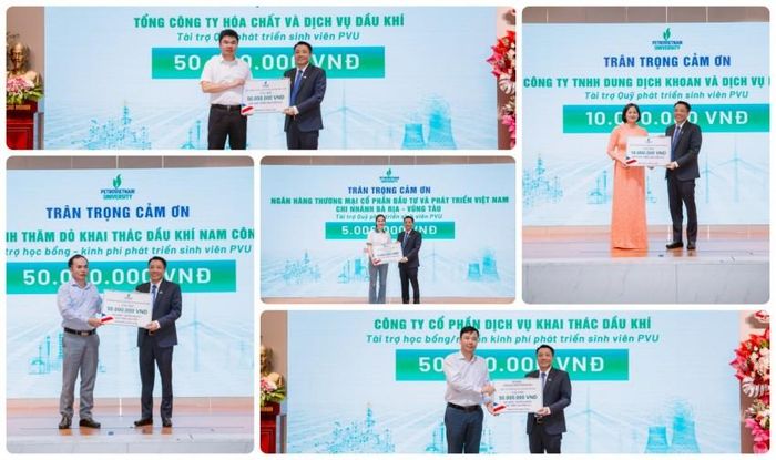 Các đơn vị tài trợ cho Quỹ phát triển sinh viên của PVU.
