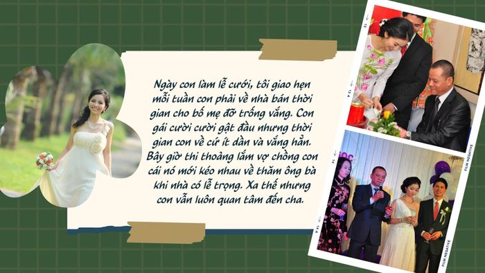 Giữ lửa ấm tình thân dù xa cách là tâm sự của tác giả Phạm Ngọc Tiến khi nói về giây phút con gái đi lấy chồng