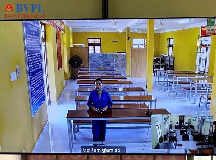  Hình ảnh tại điểm cầu thành phần tại Trại tạm giam số 1, TP Hồ Chí Minh.