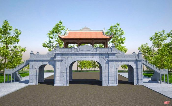  Phối cảnh cổng tam quan KDL chùa Hương Tích. Ảnh: UBND xã Can Lộc cung cấp 
