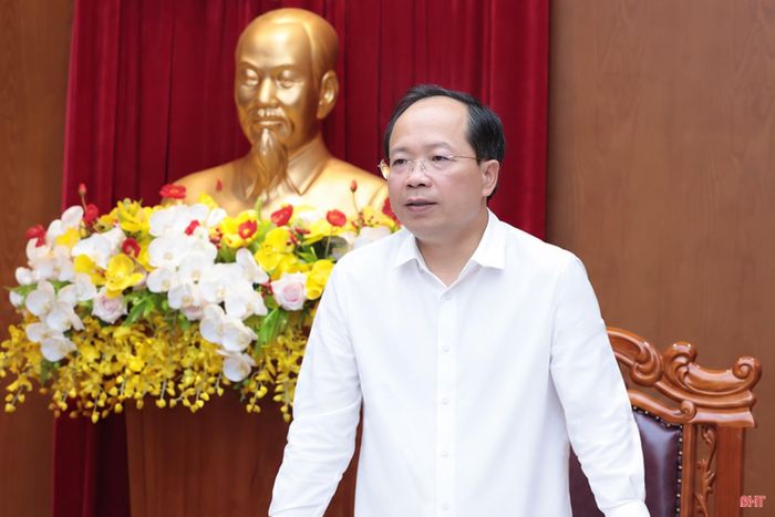 Đồng chí Nguyễn Duy Lâm – Ủy viên Trung ương Đảng, Bí thư Tỉnh ủy, Trưởng đoàn ĐBQH tỉnh phát biểu chỉ đạo tại cuộc họp.