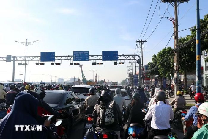 Đường Trường Chinh, cửa ngõ Tây Bắc Thành phố Hồ Chí Minh bị ùn ứ kéo dài. (Ảnh: Tiến Lực/TTXVN)
