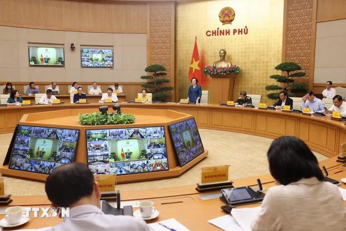 Phó Thủ tướng Phạm Thị Thanh Trà chủ trì họp trực tuyến toàn quốc về công tác chuẩn bị tổ chức Ngày Văn hóa Việt Nam gắn với Ngày hội Đại đoàn kết toàn dân tộc năm 2026. (Ảnh: Lâm Khánh/TTXVN)