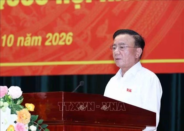 Đồng chí Trần Cẩm Tú, Uỷ viên Bộ Chính trị, Thường trực Ban Bí thư phát biểu tại hội nghị. Ảnh: Phương Hoa/TTXVN