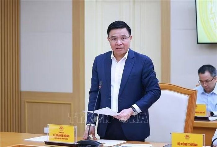 Bộ trưởng Bộ Công thương Lê Mạnh Hùng phát biểu. Ảnh: Dương Giang/TTXVN